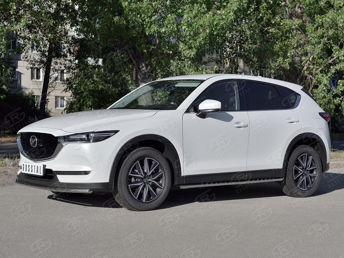Защита переднего бампера d42 Mazda CX-5 2017, Русталь M5Z-002789