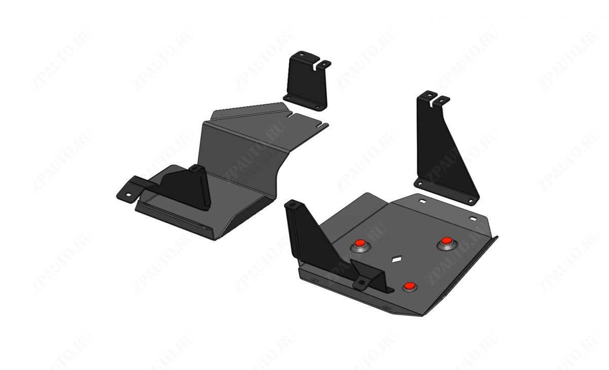29.06ABC Защита топливного бака и абсорбера KGM Torres / KGM Korando (2025-), из 2-х частей (Алюминий 4мм)
