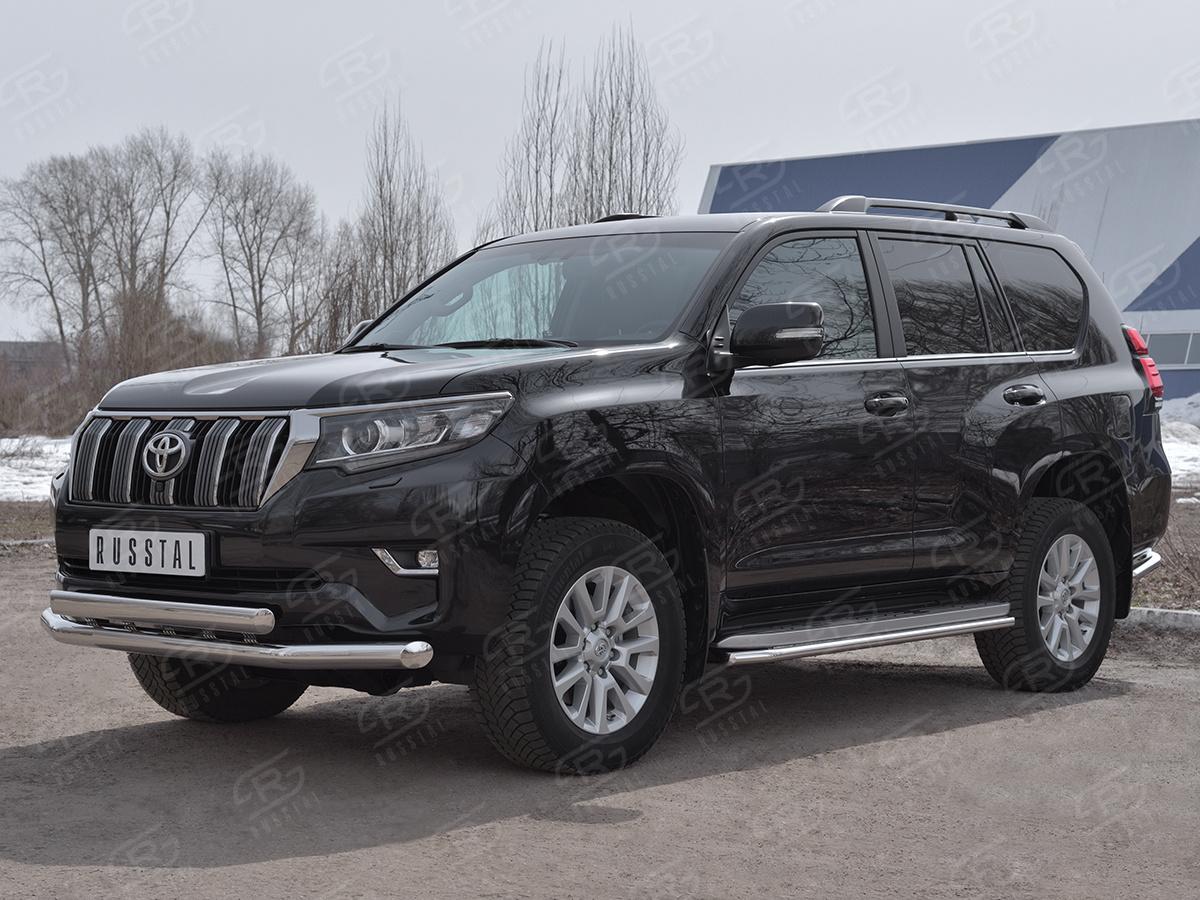 Защита переднего бампера d76 секции-d75х42 дуга LCPZ-002865 для автомобиля TOYOTA LC PRADO 150 2017-, Slitkoff