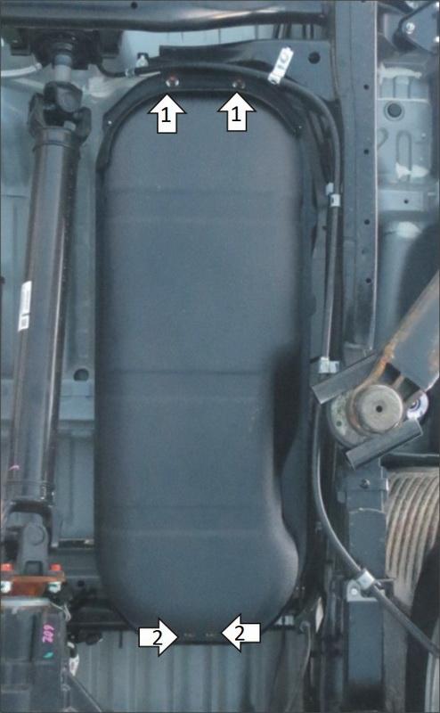 Защита алюминиевая Мотодор (Топливный бак), 5 мм, Алюминий для Mitsubishi L 200 2019- арт. 31324