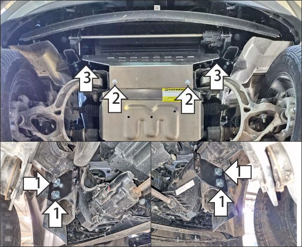 Защита алюминиевая Мотодор (Радиатор), 5 мм,  Dodge Ram 1500  2024- арт. 32915