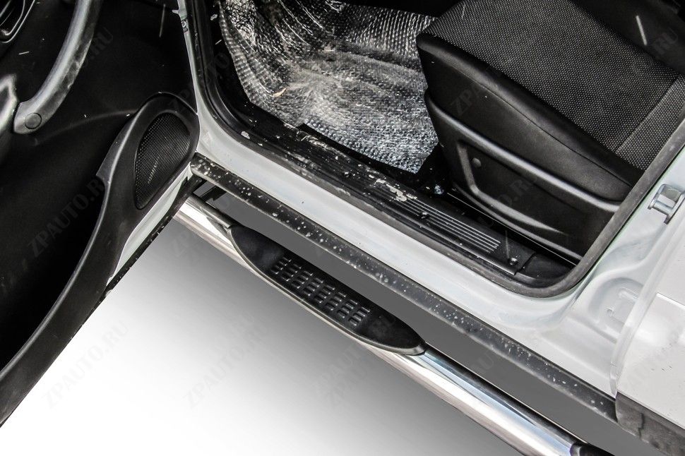 Защита порогов d76 с проступями Lada Niva Travel (2020-2023) , Slitkoff, арт. NivTR007