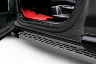 Пороги алюминиевые "Premium Grafit" 1600 графитовые Ford EcoSport (2017-2022) , Slitkoff, арт. AL-FES1717