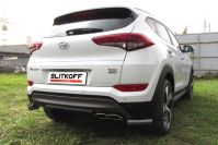 Уголки d57 черные Hyundai Tucson 4WD (2015-2018) , Slitkoff, арт. HT4WD15009B