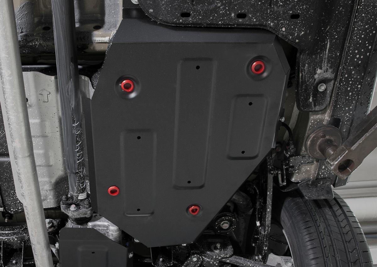 Защита топливного бака АвтоБроня для Kia Sorento III Prime рестайлинг (V - 2.2D) 2017-2020, штампованная, сталь 1.8 мм, с крепежом, 111.02833.1