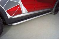 Пороги алюминиевые с пластиковой накладкой 1820 мм для автомобиля Geely Tugella 2020- TCC Тюнинг арт. GEELTUG20-27AL