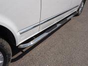 Пороги овальные гнутые с накладкой 75х42 мм для автомобиля Volkswagen Caravelle 2017-, TCC Тюнинг VWCARAV17LONG-13