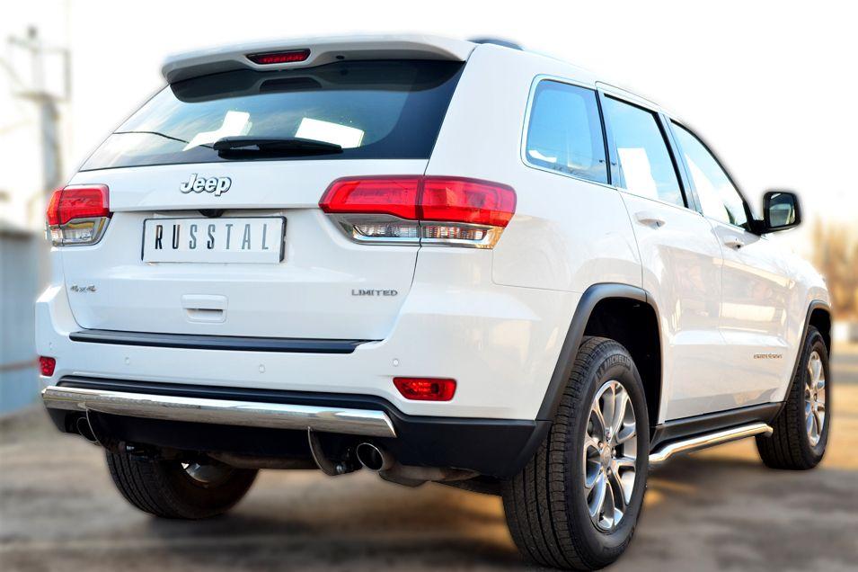 Защита заднего бампера d75х42 для Jeep Grand Cherokee 2013, Slitkoff JGCZ-001536