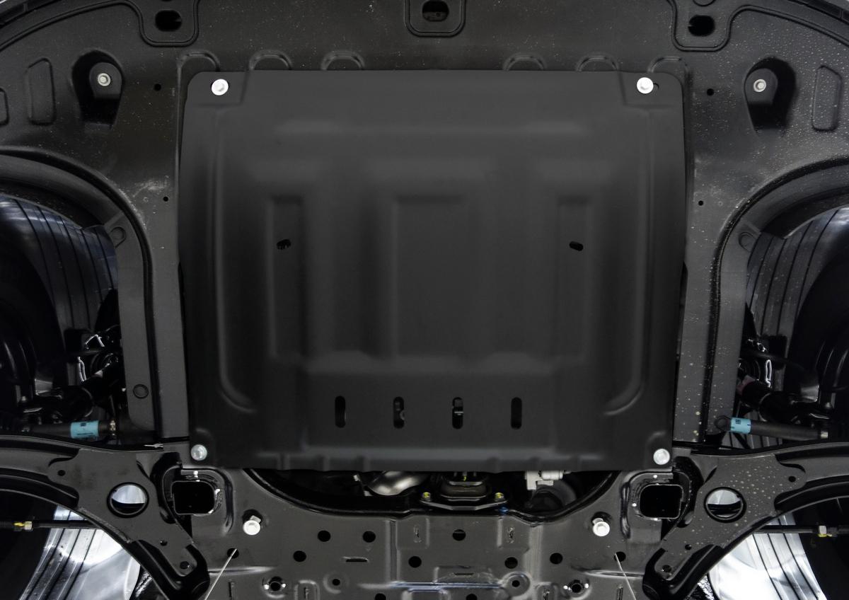 Защита картера и КПП AutoMax для Hyundai Creta II 2021-н.в., сталь 1,5 мм, с крепежом, штампованная, AM.2393.1