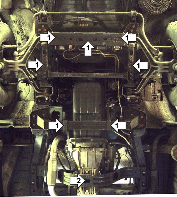 Защита стальная Мотодор (Двигатель, Коробка переключения передач), 2 мм, Сталь для KIA Pregio 1997-2007 арт. 01021