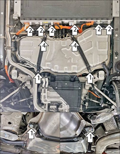 Защита алюминиевая Мотодор (Топливный бак), 4 мм,  Voyah Passion  2022- арт. 348611