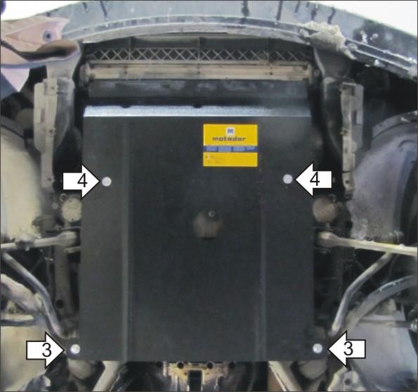 Защита стальная Мотодор (Двигатель), 2 мм, Сталь для BMW 7 (e38) 1994-2001 арт. 00202