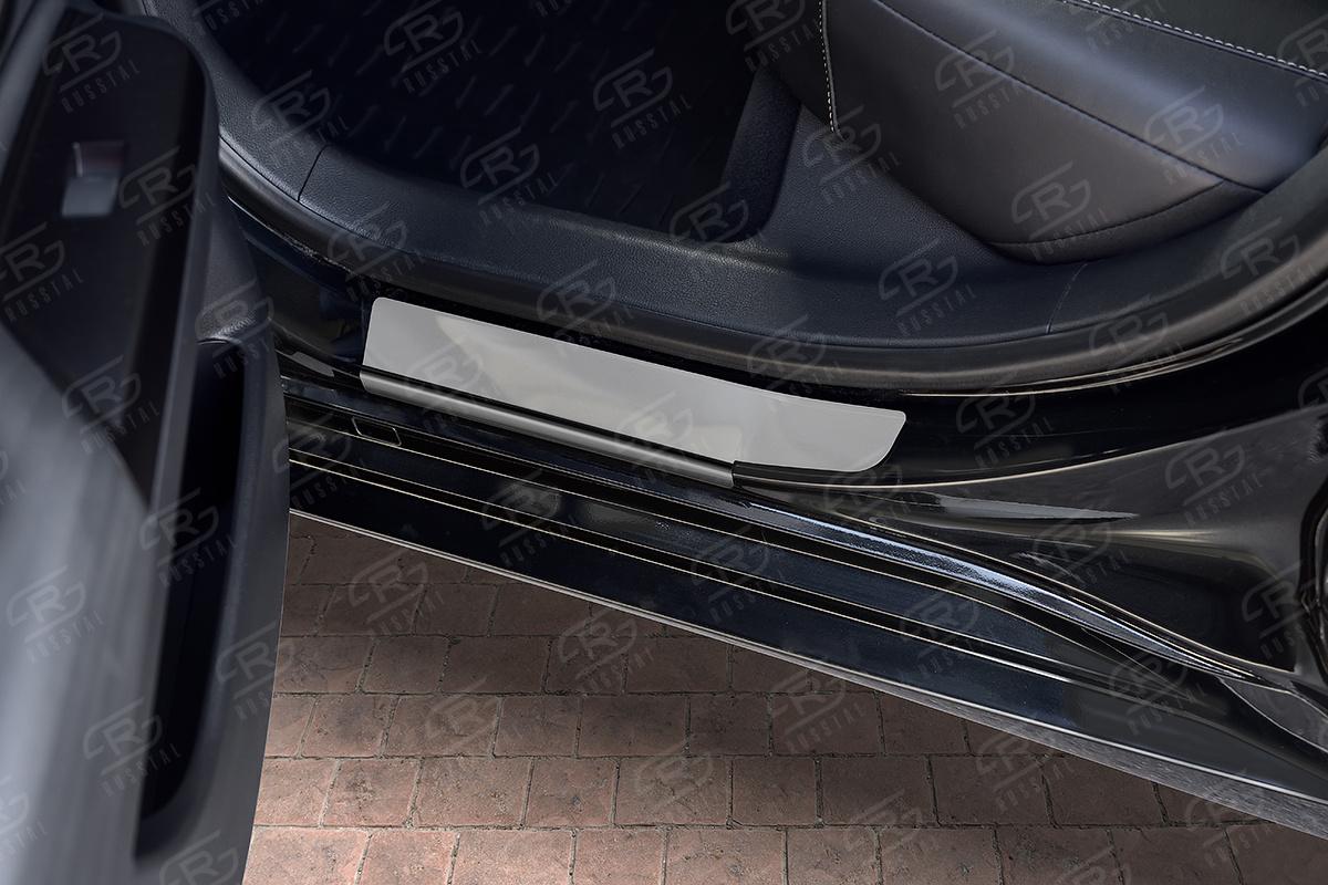 Накладки на пороги RUSSTAL (нерж., зеркало) LEXES18-01 для LEXUS ES200-ES250-ES350 2018-