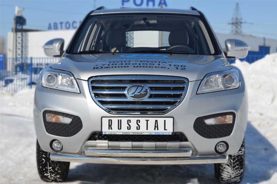 Защита переднего бампера d57/57 для Lifan X60, Slitkoff LFZ-001235