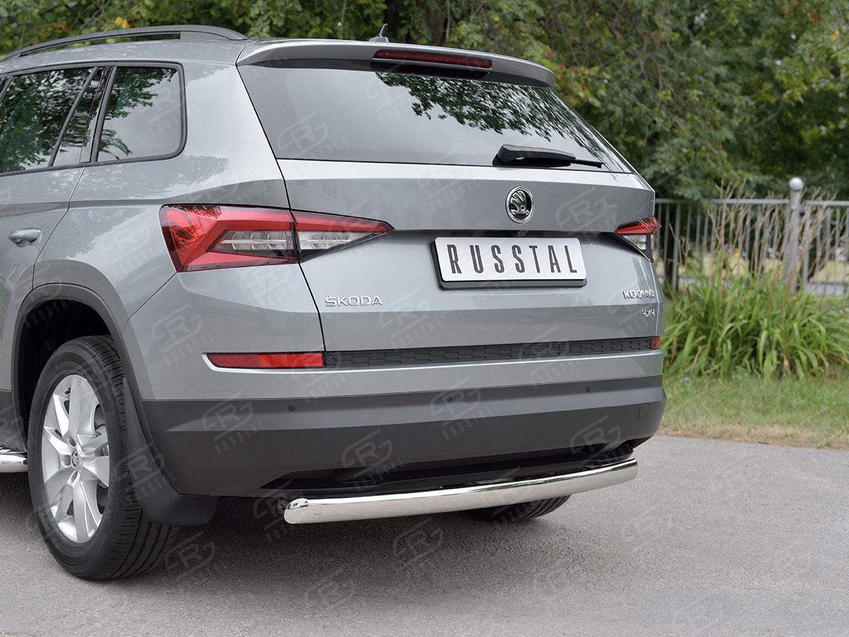 Защита заднего бампера d75х42 на Skoda Kodiaq, Slitkoff SKKZ-002780
