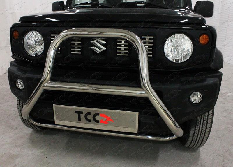 Защита передняя (кенгурин высокий) 60,3/75 мм для автомобиля Suzuki Jimny 2019- TCC Тюнинг арт. SUZJIM19-16