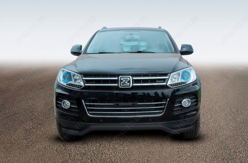 Защита переднего бампера d57 волна черная Zotye T600 (2013-2023) , Slitkoff, арт. ZOT-002B