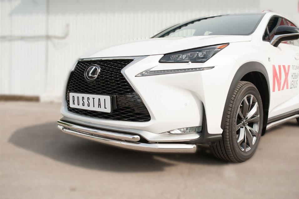Защита переднего бампера d57/42 для Lexus NX 200t 2014 F Sport, Slitkoff LNXZ-002135