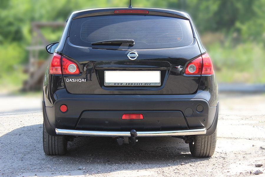 Защита заднего бампера одинарная радиусная d-60 для Nissan Qashqai, Технотек NQ06_3