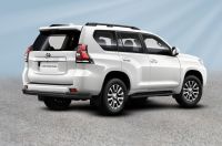 Защита заднего бампера d76+d42 двойная черная Toyota Land Cruiser Prado J150 (2017-2020) , Slitkoff, арт. TOP17-011B