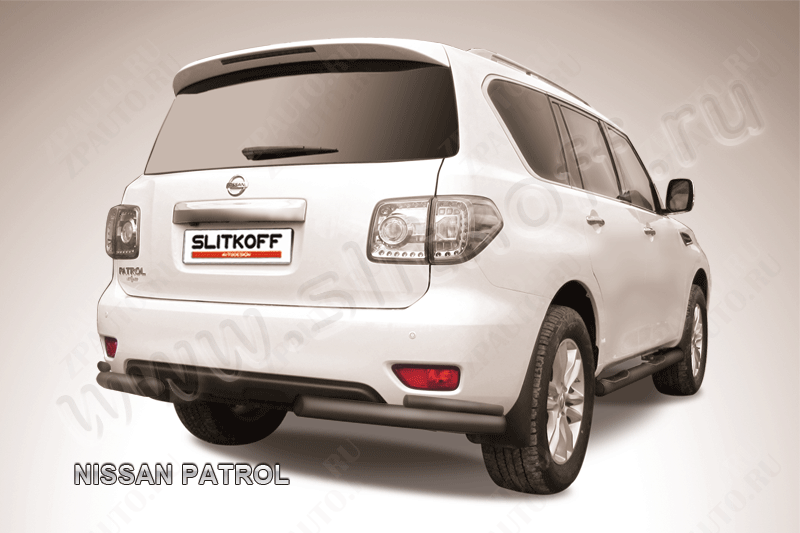 Уголки d76+d42 двойные черные Nissan Patrol (2010-2014) , Slitkoff, арт. NIPAT018B