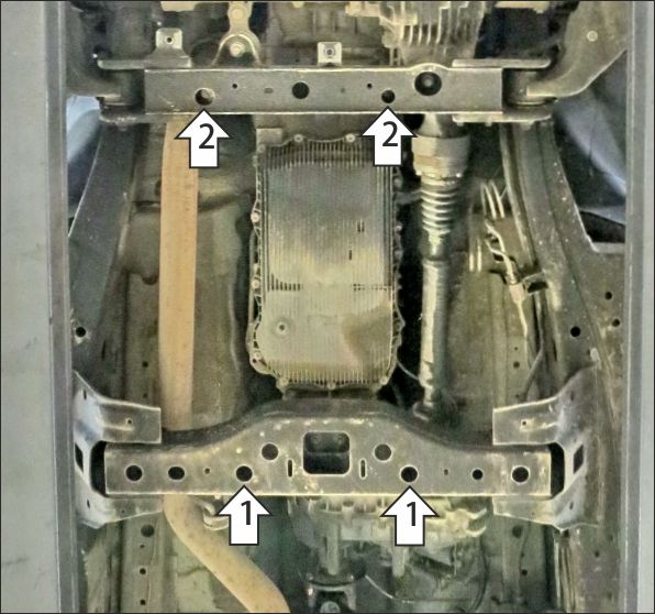 Защита стальная Мотодор (Коробка переключения передач), 2 мм,  Great Wall Poer  2021- арт. 73115