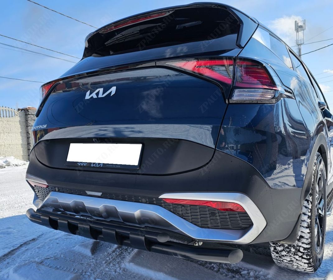 Защита заднего бампера двойная с перемычками для автомобиля Kia Sportage 2022  арт. KSP.22.25-R