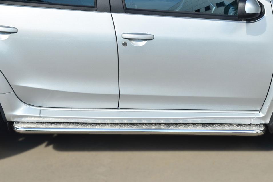 Пороги труба d42 с листом для Nissan Terrano 2014, Slitkoff NTRL-001794