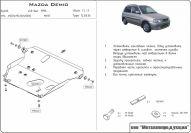 12.0434 Защита картера и КПП Mazda 121 JASM V-1,2;1,3 (1996-2003) / Mazda Demio DW V-1,3;1,5 (1997-2003) (сталь 2,0 мм)