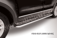 Защита порогов d57 с листом Ford Explorer (2010-2015) Black Edition, Slitkoff, арт. FEX007BE