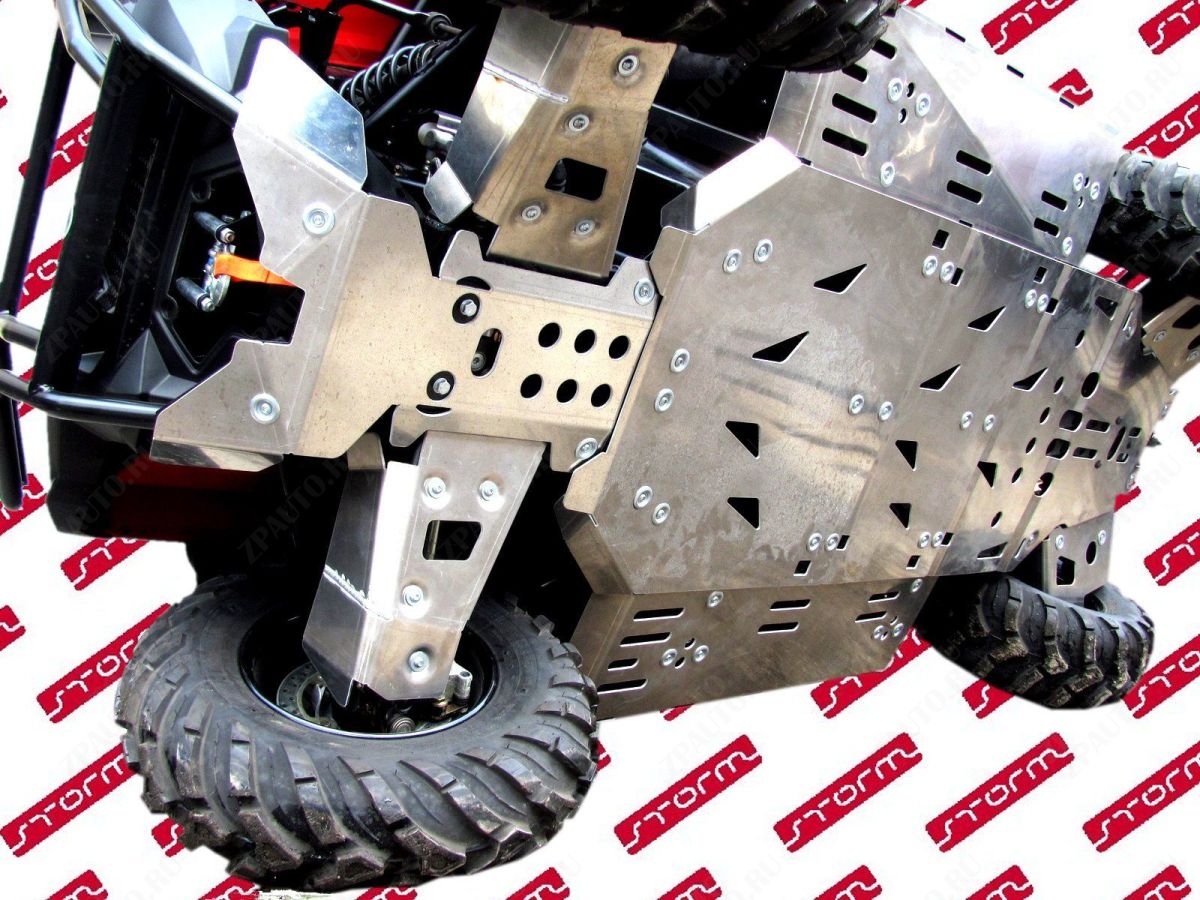 Защита днища для POLARIS RZR 570 2012-19, алюминий 4 мм, STORM, арт. 2394