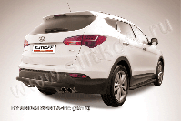 Защита заднего бампера d57 длинная черная Hyundai Santa Fe (2012) , Slitkoff, арт. HSFT12-010B