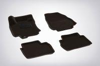 Ковры салонные 3D черные для Nissan Tiida 2007-2015, Seintex 71696