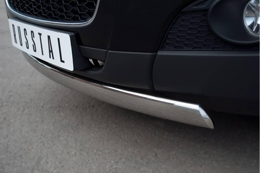 Защита переднего бампера d75x42 овал для Chevrolet Captiva 2012, Slitkoff CHCZ-000826