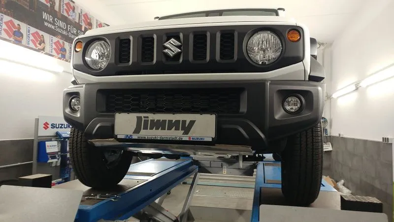 Защита рулевых тяг для SUZUKI Jimny с крыльями 2019 - V-1,5 AT, MT 4wd, Sheriff, алюминий 4 мм, арт. 23.4031 V2 Алюминий