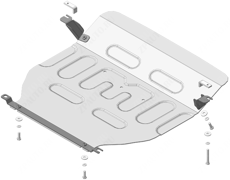 Защита алюминиевая Мотодор (Двигатель), 4 мм,  Audi Q7  2015-2019 арт. 340102