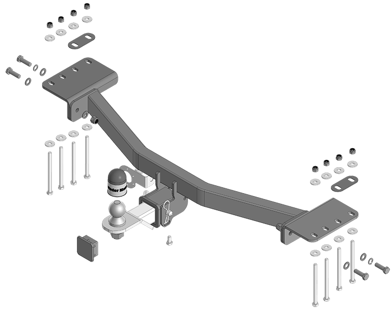 Фаркоп KGM Rexton 2023-, тип шара E, MOTODOR, арт. 92806-E