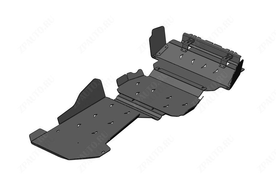 47.08ABC Защита картера ДВС, КПП и РК TANK 400 (2025-) из 3-х частей (Алюминий 4мм)