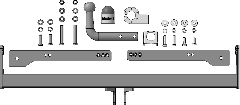 Фаркоп для Volkswagen Tiguan , тип шара A, Motodor арт. 92711-A
