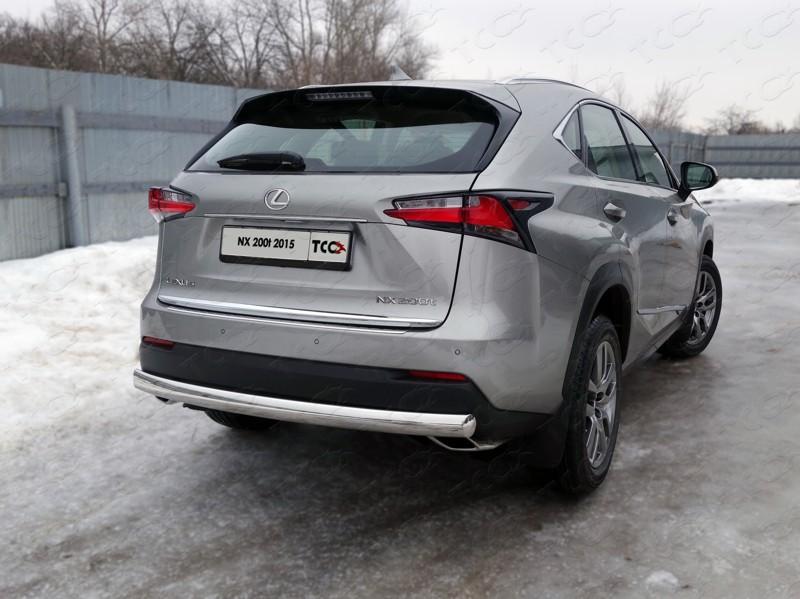 Защита задняя (овальная) 75х42 мм для автомобиля Lexus NX 200t 2015-2017 (кроме F-Sport), TCC Тюнинг LEXNX20015T-15