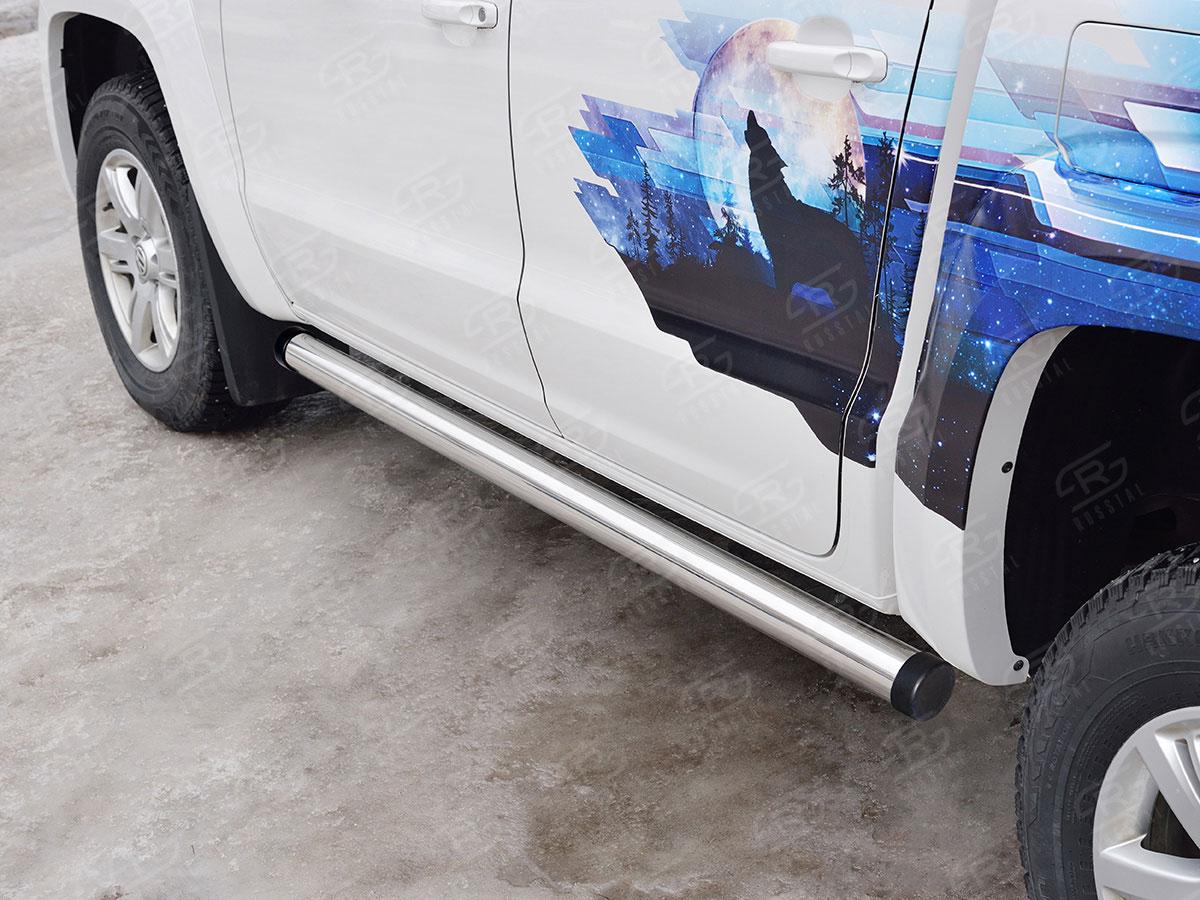 Пороги труба d76 вариант 2 Volkswagen Amarok 2016, Slitkoff VAMT-0025412