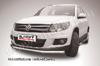Защита переднего бампера d76 Volkswagen Tiguan (2011-2016) Black Edition, Slitkoff, арт. VWTIG-002BE