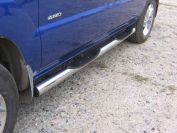 Защита порогов d76 с проступями Kia Sportage New (2008-2010) , Slitkoff, арт. KSN005