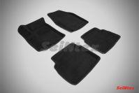 Ковры салонные 3D черные для Chevrolet Aveo 2003-2011, Seintex 71682