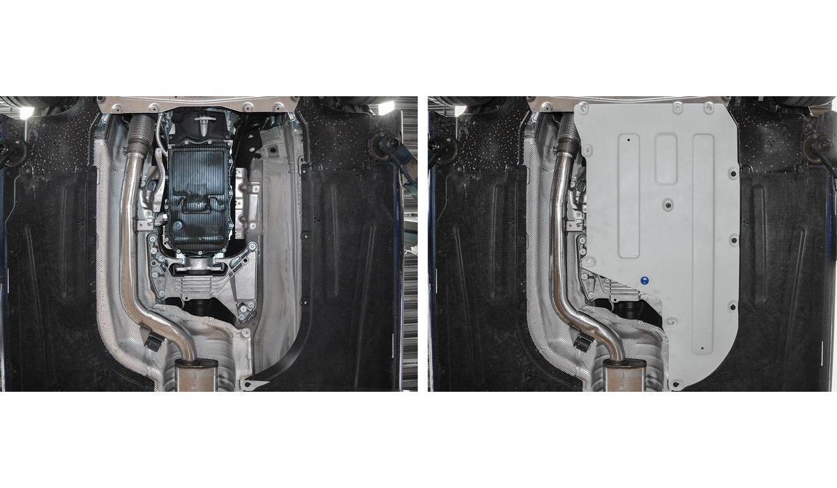 Защита КПП Rival для BMW 3 серия VII RWD 2018-н.в., штампованная, алюминий 3 мм, с крепежом, 333.0538.1