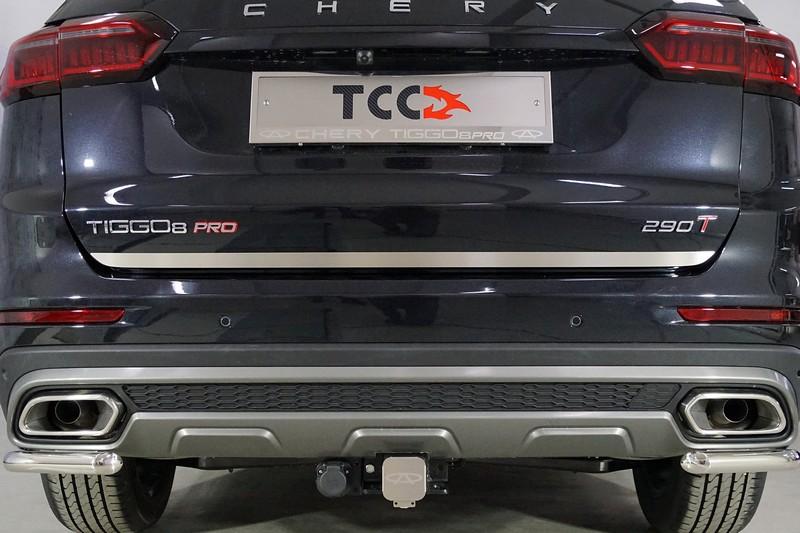 Накладка на заднюю дверь (лист шлифованный) для автомобиля Chery Tiggo 8 pro 2021 TCC Тюнинг арт. CHERTIG8P21-03