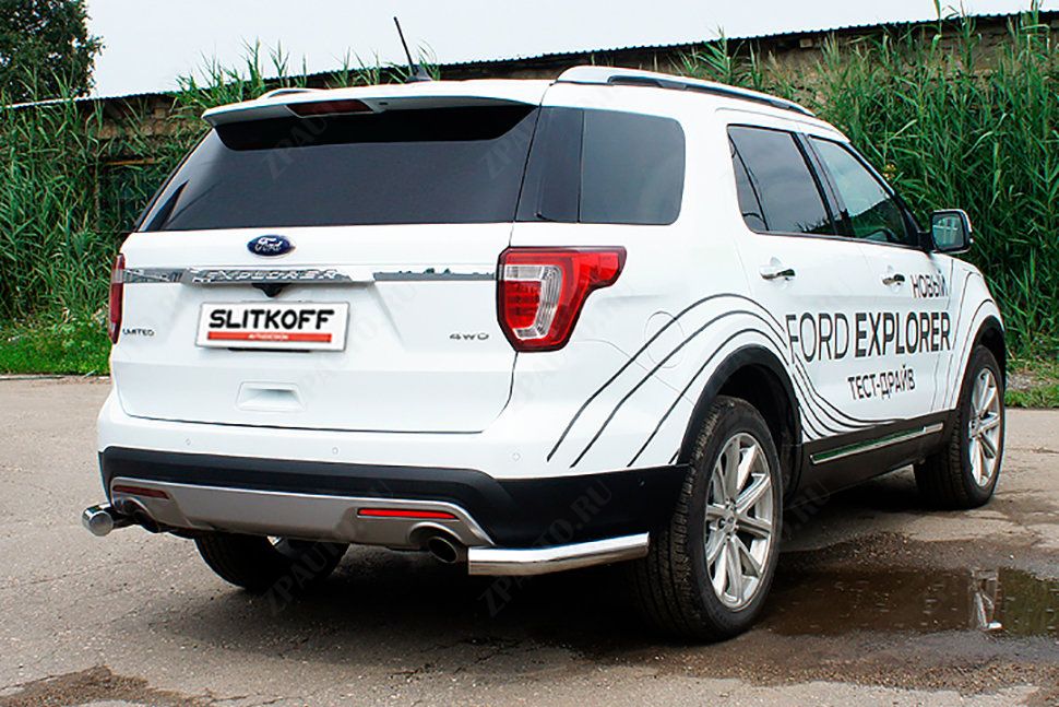 Уголки d76 Ford Explorer (2017-2019) Black Edition, Slitkoff, арт. FEX18010BE