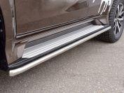 Защита порогов труба d42 для Mitsubishi Pajero Sport 2016, Slitkoff MPJST-002487