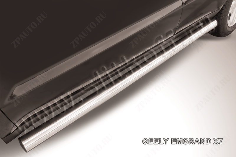Пороги d76 труба Geely Emgrand X7 (2011-2016) , Slitkoff, арт. GEX7009