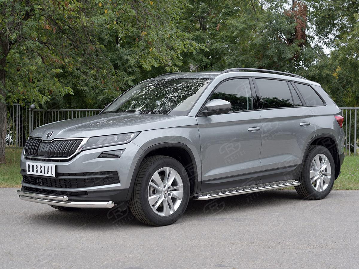 Защита переднего бампера d57/42 на Skoda Kodiaq, Slitkoff SKKZ-002768